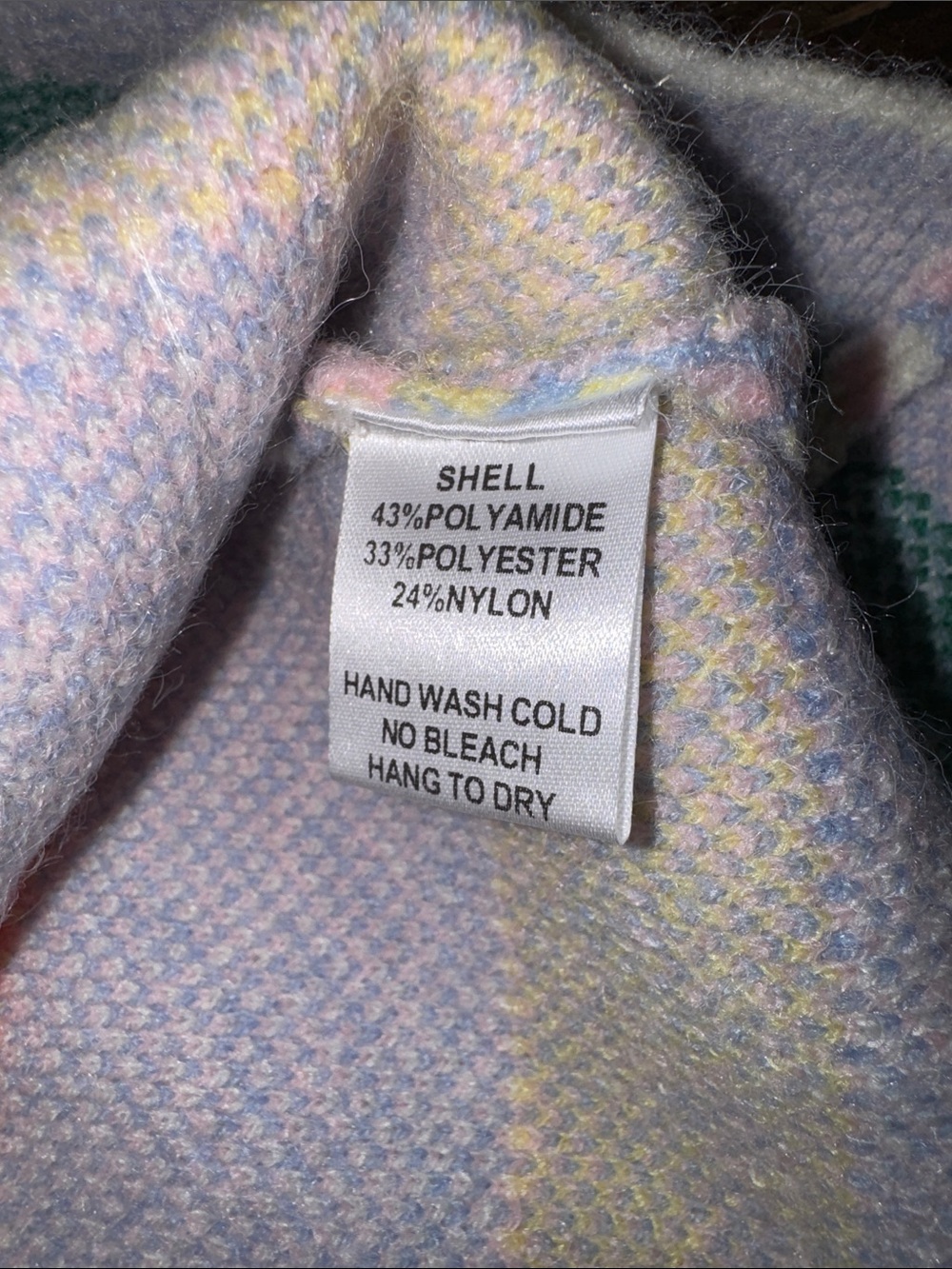 NWT Why Dress Pastel Fair Isle V-Neck Sweater w/ Sparkles Sz Large - Picture 7 of 7